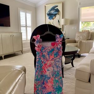 Lilly Pulitzer Steffi Stretch Shift Dress, Size 2, Blue Peri Viva La Lilly